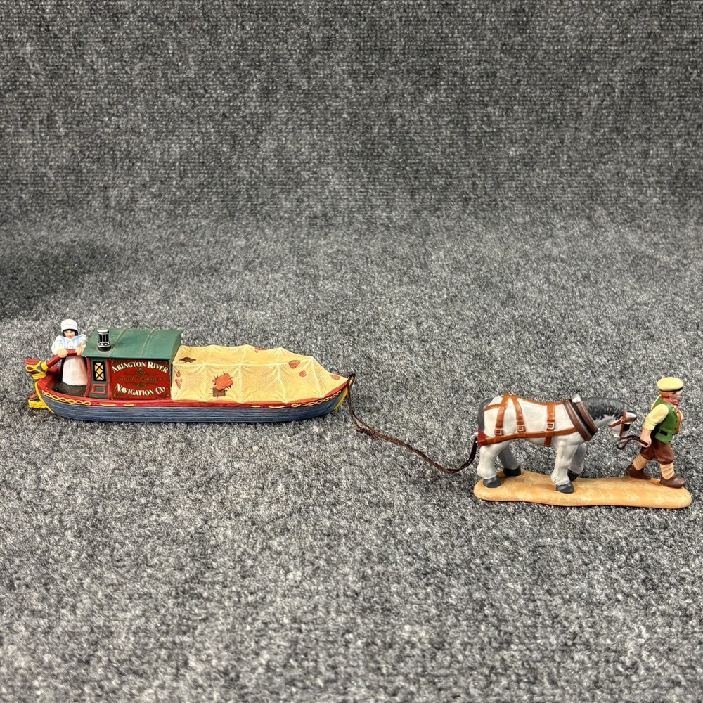 Dept 56 Dickens' Village Accessory ~ ABINGTON CANAL BOAT (Set of 2) ~ #56.58522